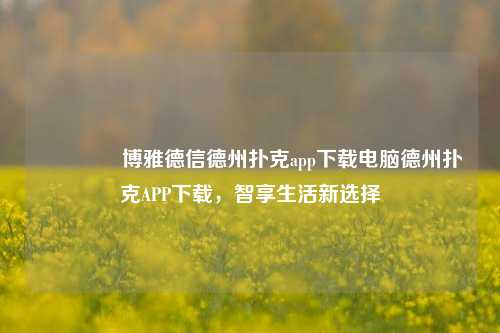 🌈博雅德信德州扑克app下载电脑德州扑克APP下载，智享生活新选择