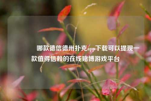🏅哪款德信德州扑克app下载可以提现一款值得信赖的在线赌博游戏平台