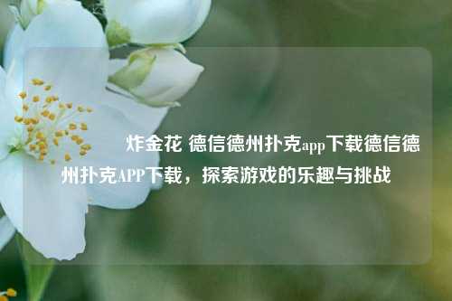 🎖️炸金花 德信德州扑克app下载德信德州扑克APP下载，探索游戏的乐趣与挑战