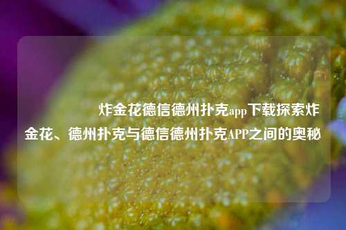🎖️炸金花德信德州扑克app下载探索炸金花、德州扑克与德信德州扑克APP之间的奥秘