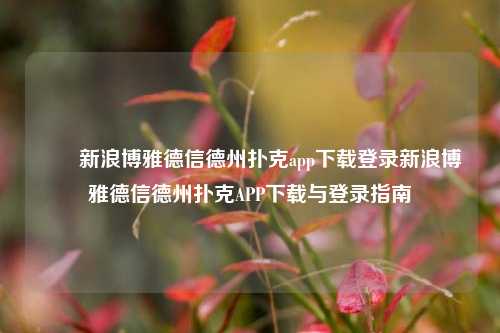 ✌️新浪博雅德信德州扑克app下载登录新浪博雅德信德州扑克APP下载与登录指南