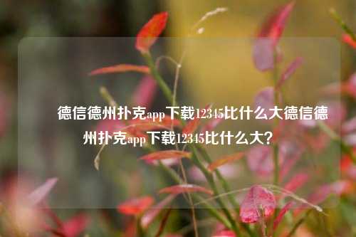 ✌️德信德州扑克app下载12345比什么大德信德州扑克app下载12345比什么大？