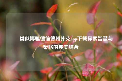 ✌️类似博雅德信德州扑克app下载探索智慧与策略的完美结合