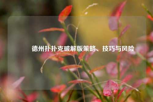 ✌️德州扑扑克破解版策略、技巧与风险