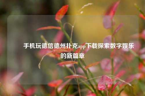 ✌️手机玩德信德州扑克app下载探索数字娱乐的新篇章