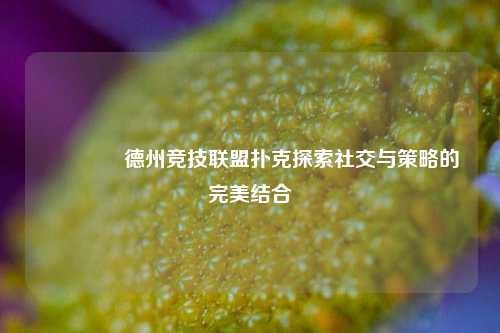 🥇德州竞技联盟扑克探索社交与策略的完美结合