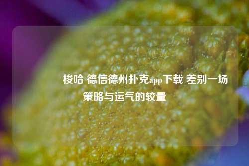 👉梭哈 德信德州扑克app下载 差别一场策略与运气的较量