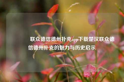 🌈联众德信德州扑克app下载楚汉联众德信德州扑克的魅力与历史启示