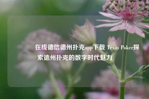 🏅在线德信德州扑克app下载 Texas Poker探索德州扑克的数字时代魅力