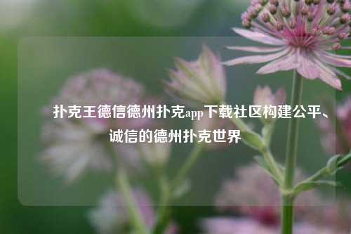 ✌️扑克王德信德州扑克app下载社区构建公平、诚信的德州扑克世界