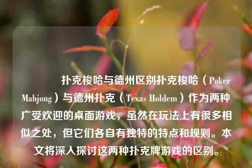👈扑克梭哈与德州区别扑克梭哈（Poker Mahjong）与德州扑克（Texas Holdem）作为两种广受欢迎的桌面游戏，虽然在玩法上有很多相似之处，但它们各自有独特的特点和规则。本文将深入探讨这两种扑克牌游戏的区别。