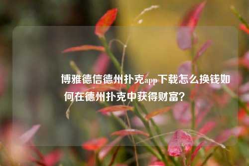 🥉博雅德信德州扑克app下载怎么换钱如何在德州扑克中获得财富？