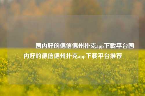 🥉国内好的德信德州扑克app下载平台国内好的德信德州扑克app下载平台推荐
