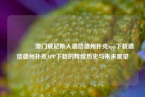 🌈澳门威尼斯人德信德州扑克app下载德信德州扑克APP下载的辉煌历史与未来展望