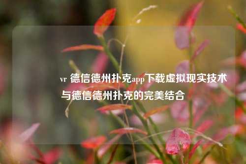🌈vr 德信德州扑克app下载虚拟现实技术与德信德州扑克的完美结合