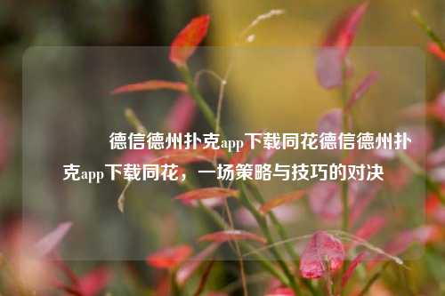 👈德信德州扑克app下载同花德信德州扑克app下载同花，一场策略与技巧的对决
