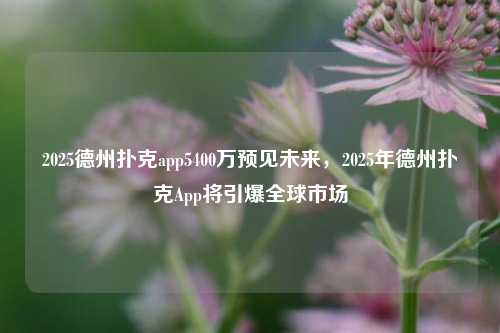 2025德州扑克app5400万预见未来，2025年德州扑克App将引爆全球市场