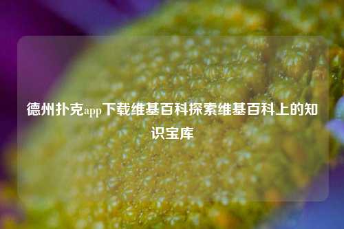 德州扑克app下载维基百科探索维基百科上的知识宝库