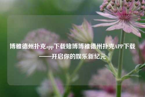 博雅德州扑克app下载赌博博雅德州扑克APP下载——开启你的娱乐新纪元