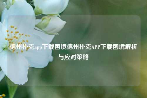 德州扑克app下载困境德州扑克APP下载困境解析与应对策略