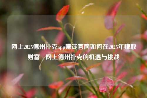 网上2025德州扑克app赚钱官网如何在2025年赚取财富 - 网上德州扑克的机遇与挑战
