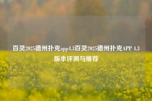 百灵2025德州扑克app4.3百灵2025德州扑克APP 4.3版本评测与推荐