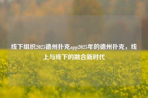 线下组织2025德州扑克app2025年的德州扑克，线上与线下的融合新时代
