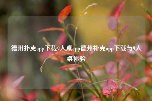 德州扑克app下载9人桌app德州扑克app下载与9人桌体验