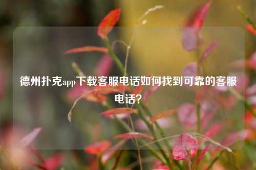 德州扑克app下载客服电话如何找到可靠的客服电话？