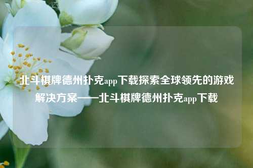 北斗棋牌德州扑克app下载探索全球领先的游戏解决方案——北斗棋牌德州扑克app下载