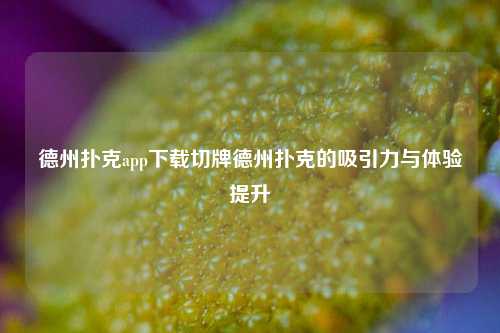 德州扑克app下载切牌德州扑克的吸引力与体验提升