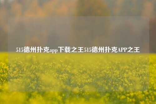 515德州扑克app下载之王515德州扑克APP之王