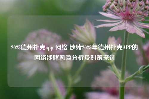 2025德州扑克app 网络 涉赌2025年德州扑克APP的网络涉赌风险分析及对策探讨