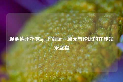 现金德州扑克app下载玩一场无与伦比的在线娱乐盛宴