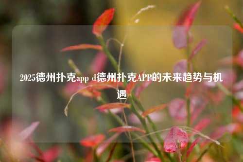 2025德州扑克app d德州扑克APP的未来趋势与机遇