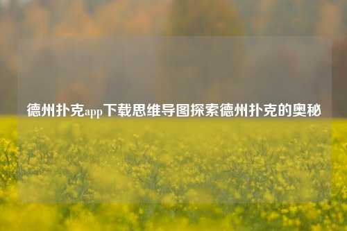 德州扑克app下载思维导图探索德州扑克的奥秘